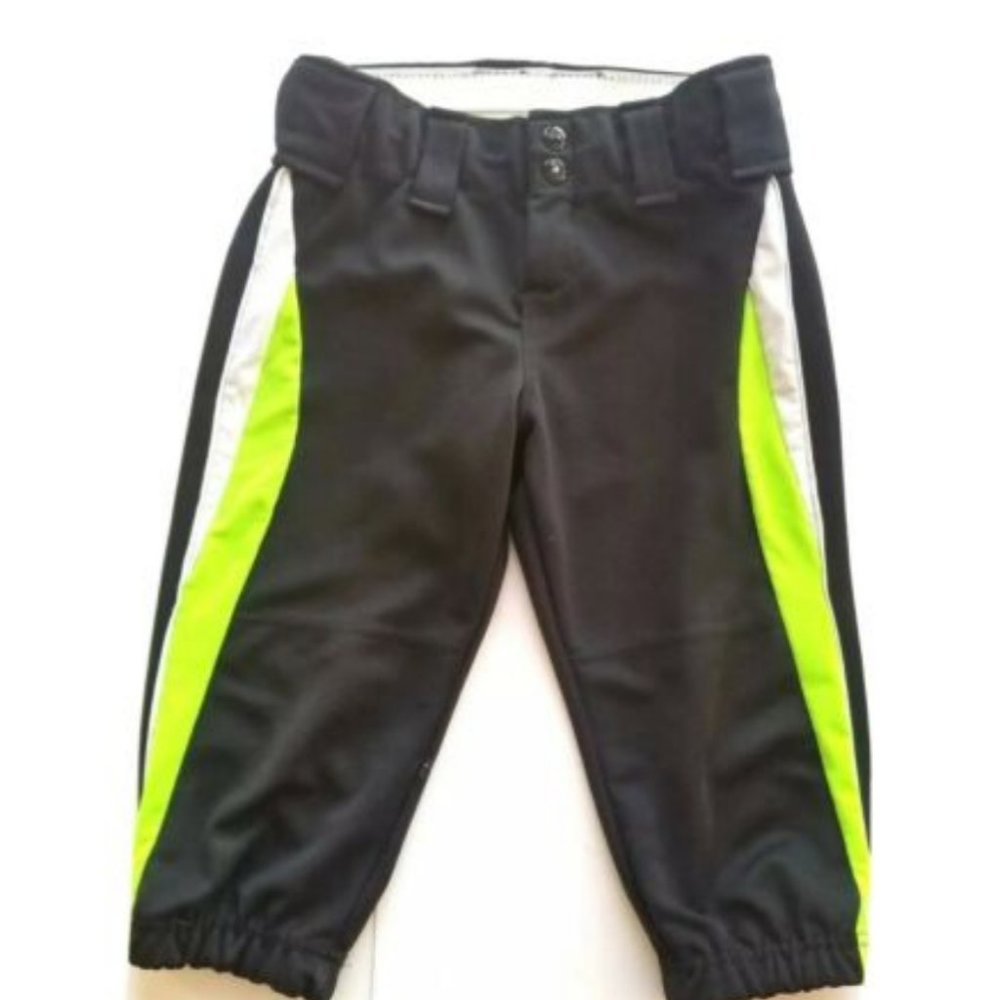 Augusta Sportswear Pants Crop Girls Black Green M